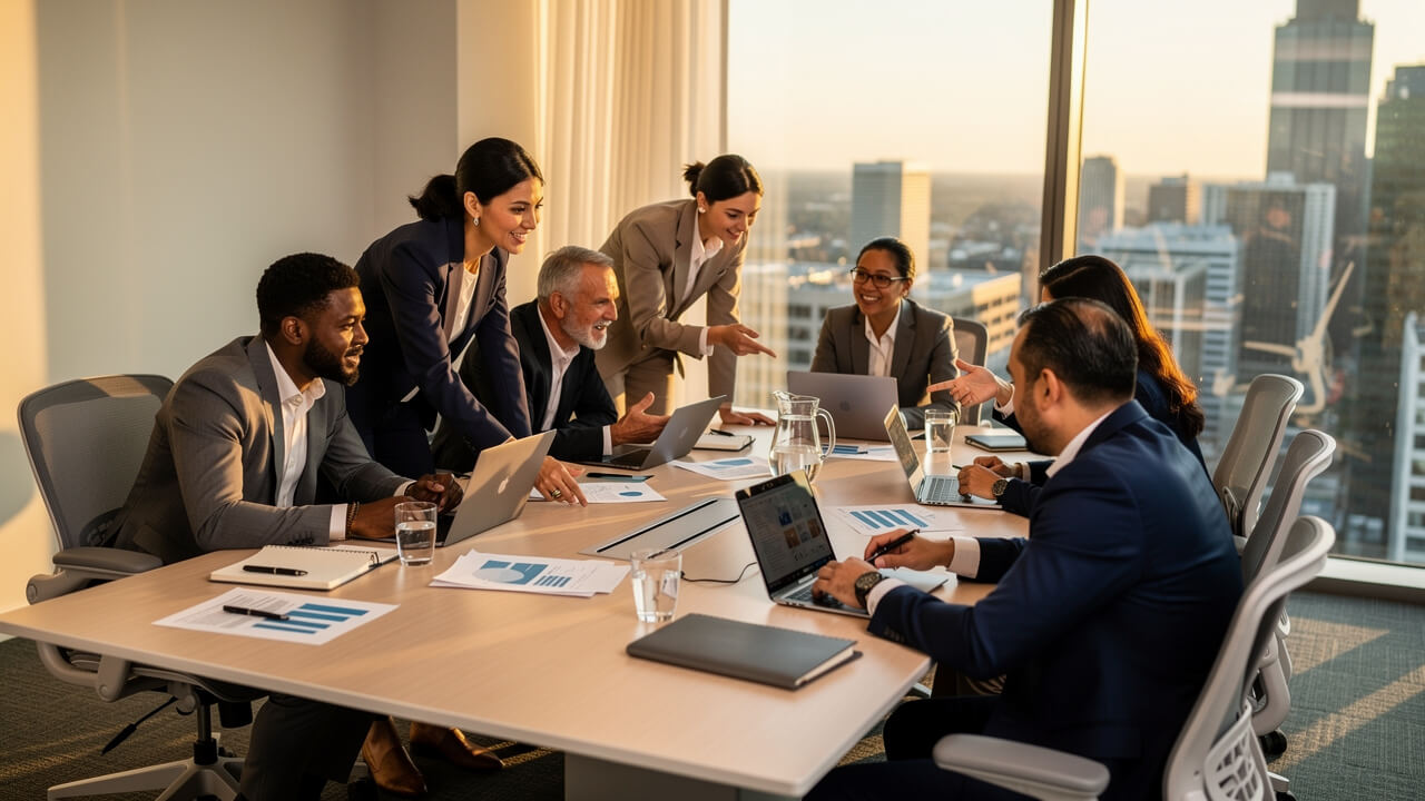 Business team discussing customer insights and strategy