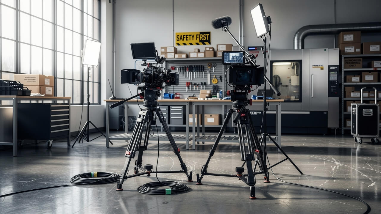 Professional video production setup for business advertising