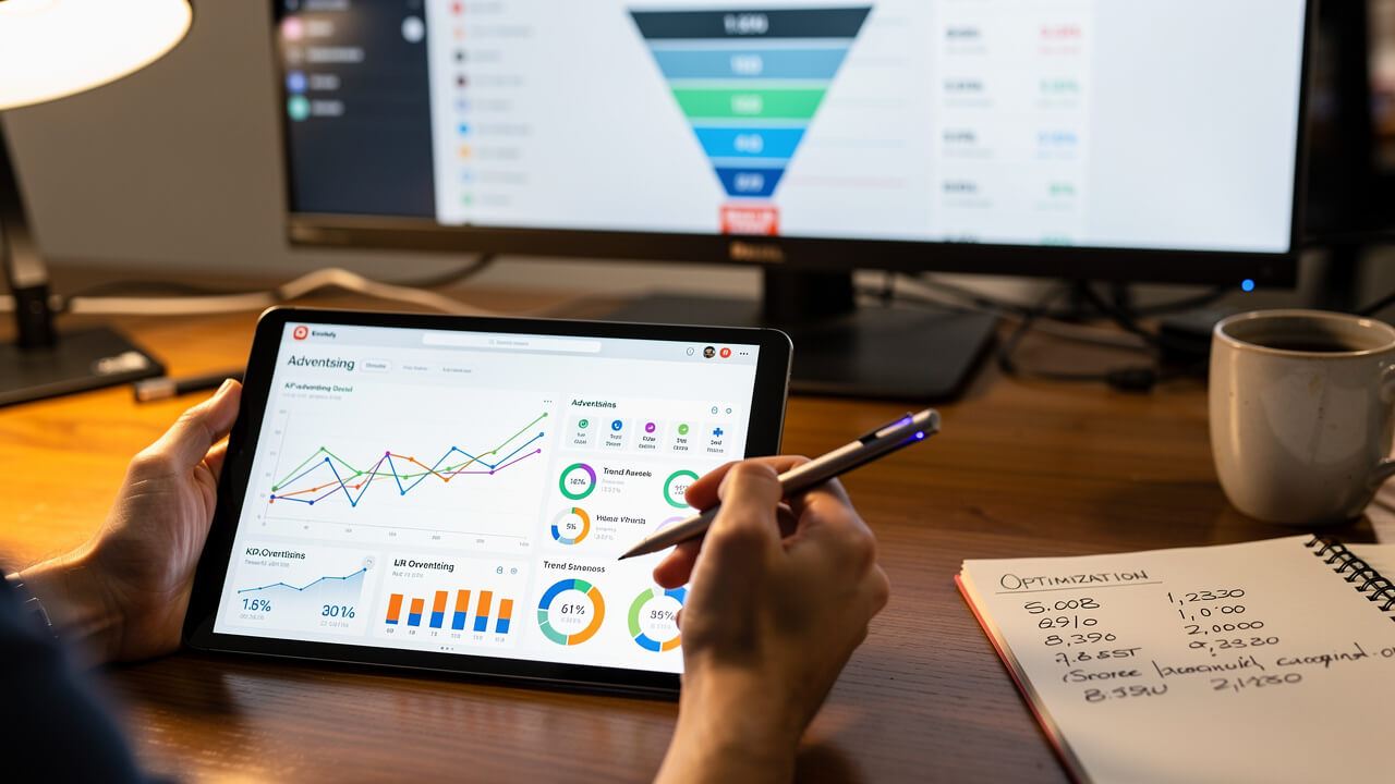 Analyzing retargeting campaign metrics and optimization data