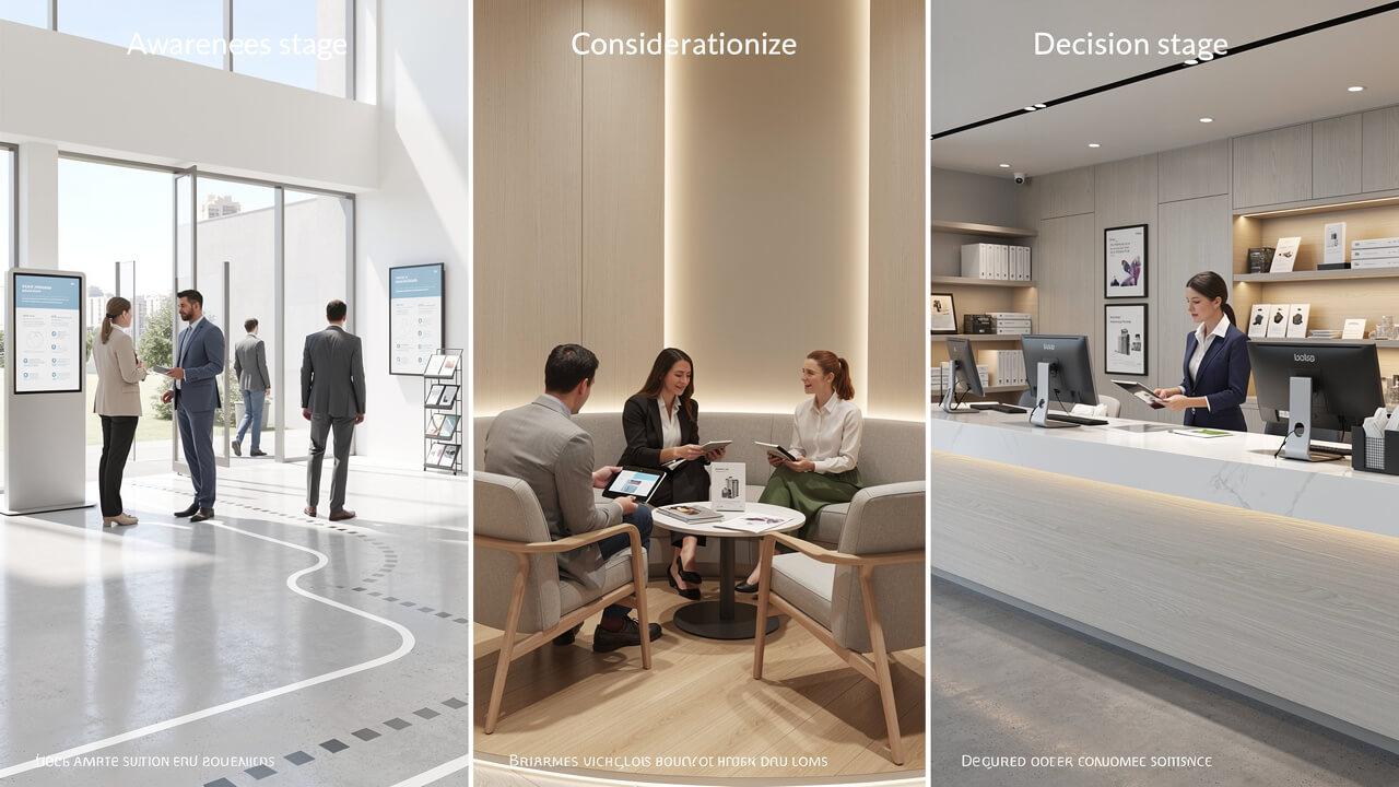 Visual representation of the buyer funnel stages