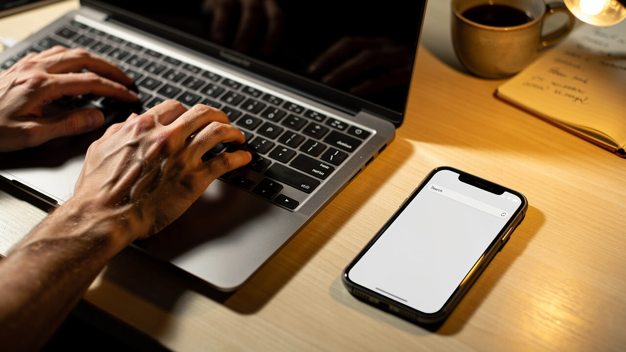 Person searching for local service providers online