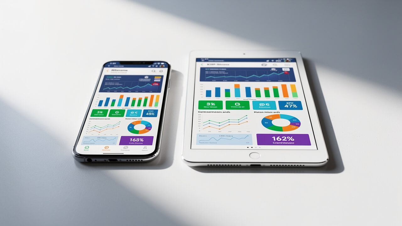 Digital advertising platforms showing campaign metrics