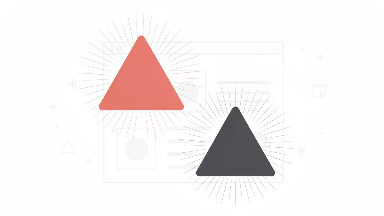 Abstract warning shapes representing brand safety advertising threats