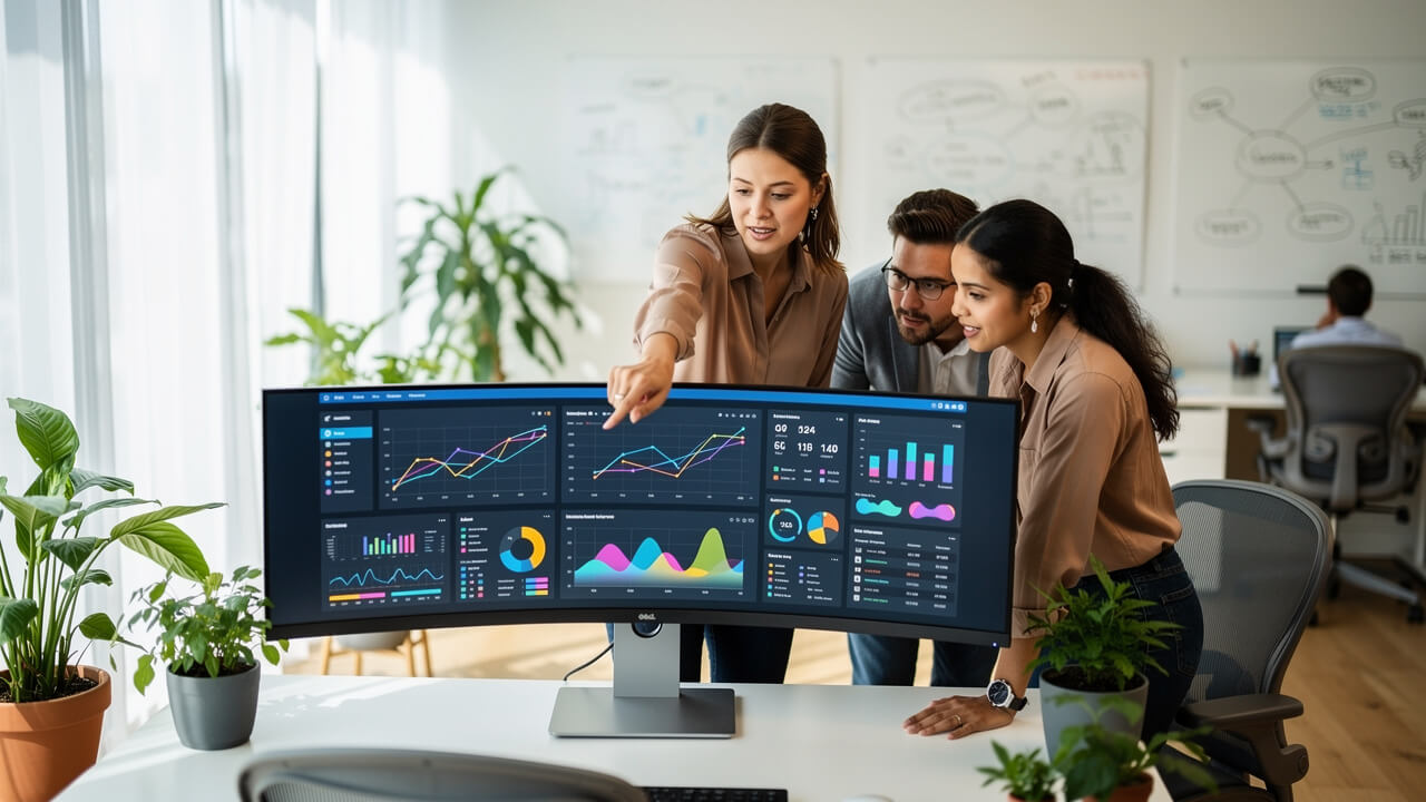 Digital marketing team monitoring ad campaign performance and fraud prevention