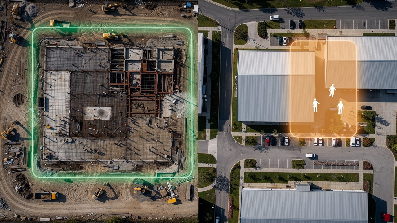 Visual comparison of geofencing versus geo-targeting paid ads
