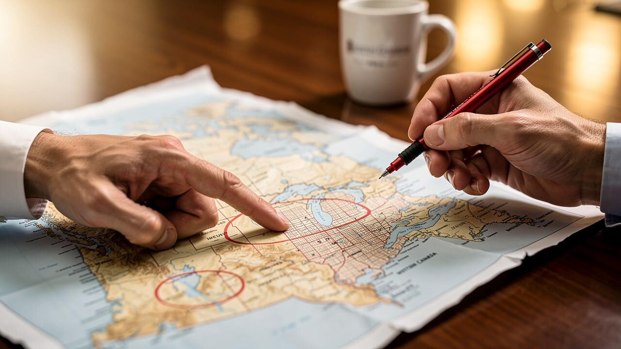 Marketing professional refining geographic targeting for local ad campaigns