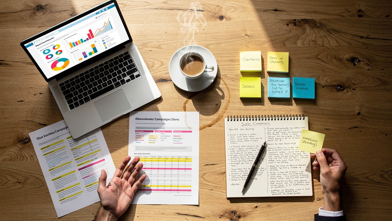 Marketing team planning Google Ads campaign strategy