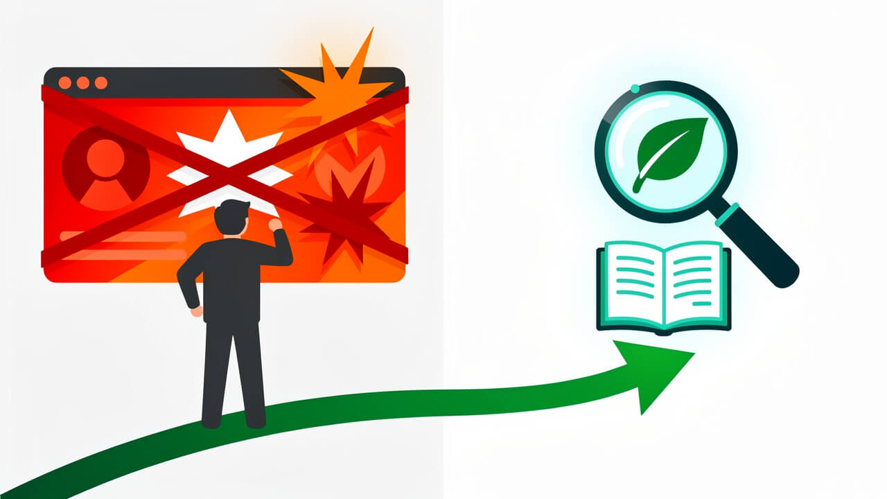 Inbound SEO content marketing replacing intrusive display advertising strategy