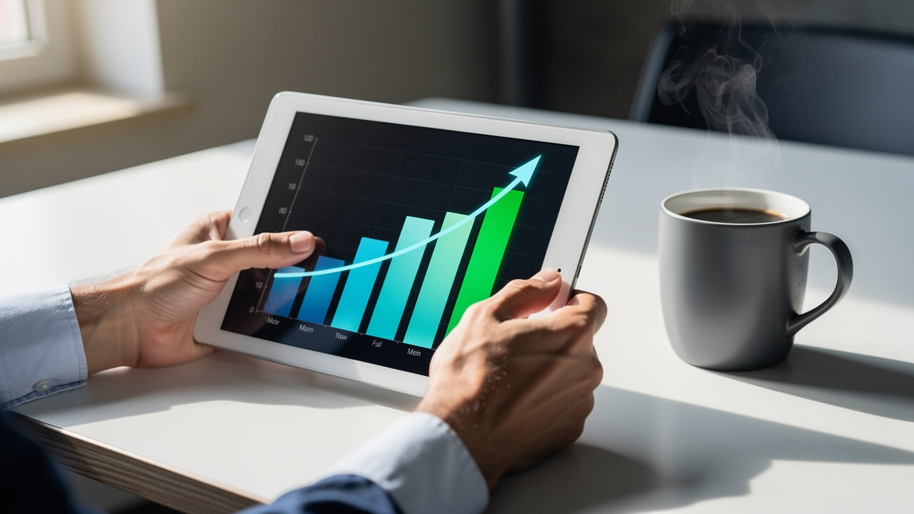 Industrial buyer reviewing paid search advertising data