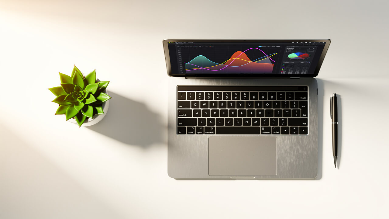 Laptop displaying digital ad tracking data for Facebook campaigns