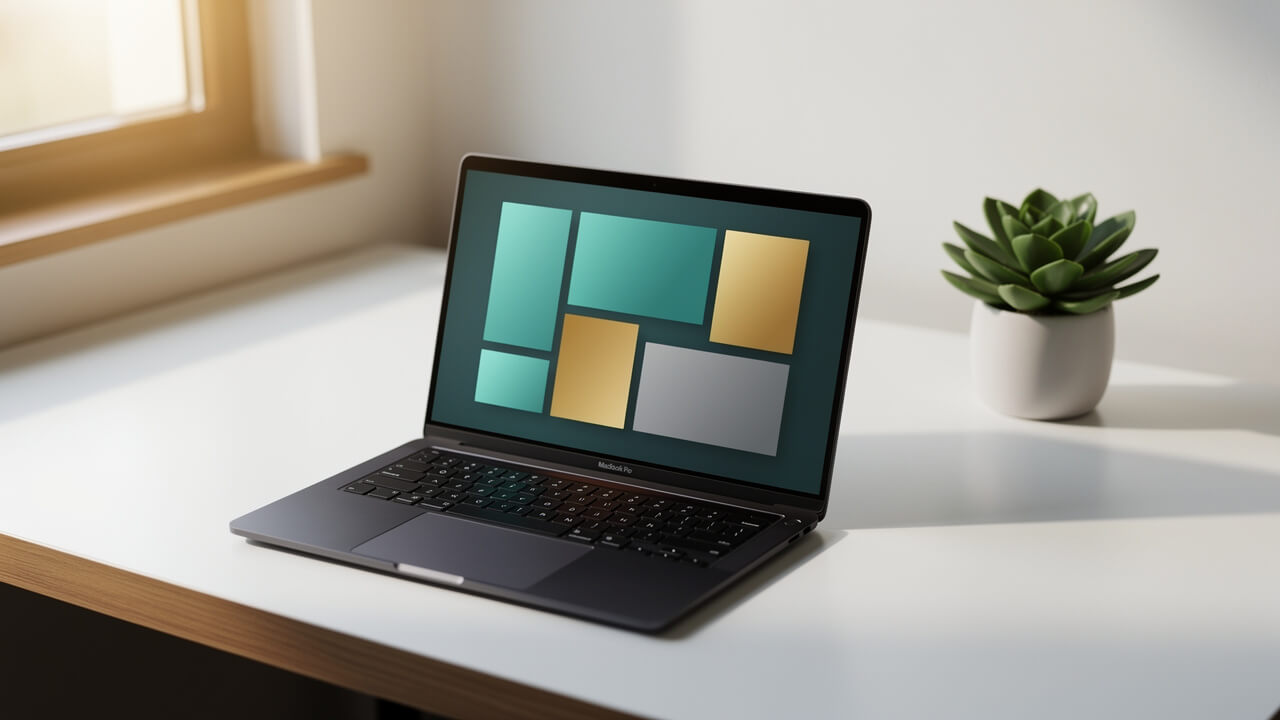 Laptop on clean desk representing programmatic advertising brand safety