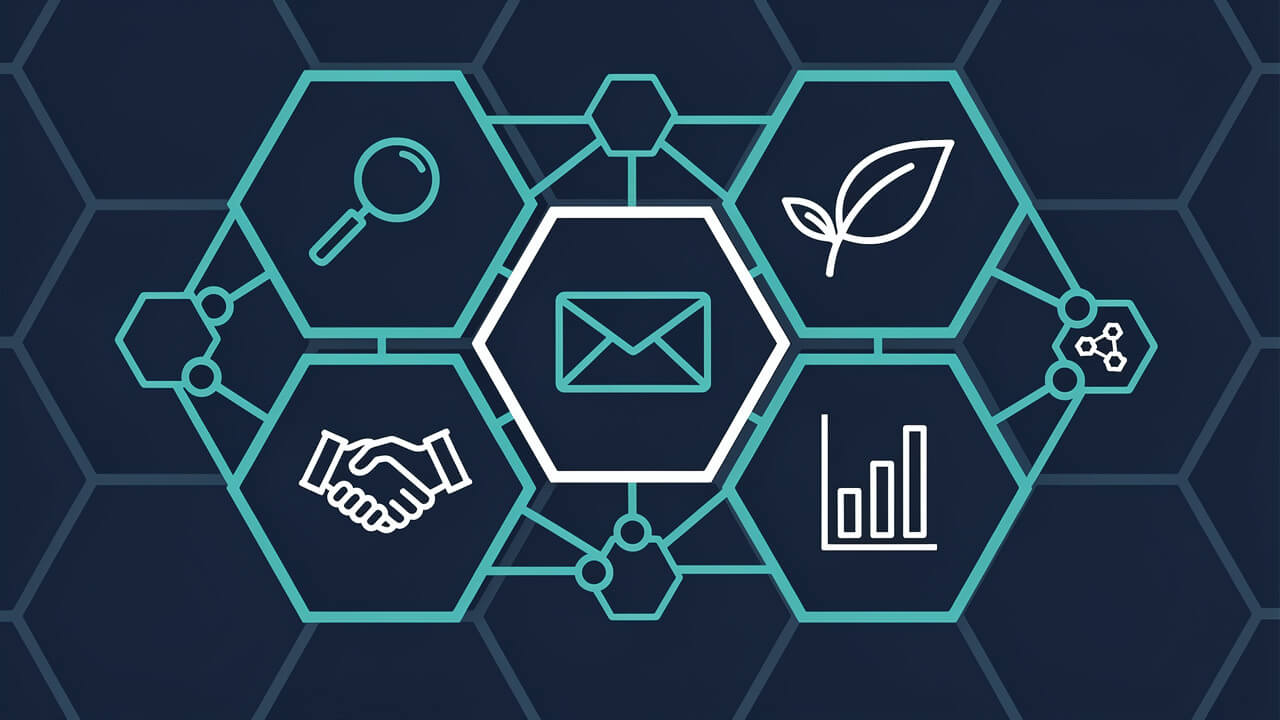 Resilient diversified marketing strategy connecting SEO email content channels