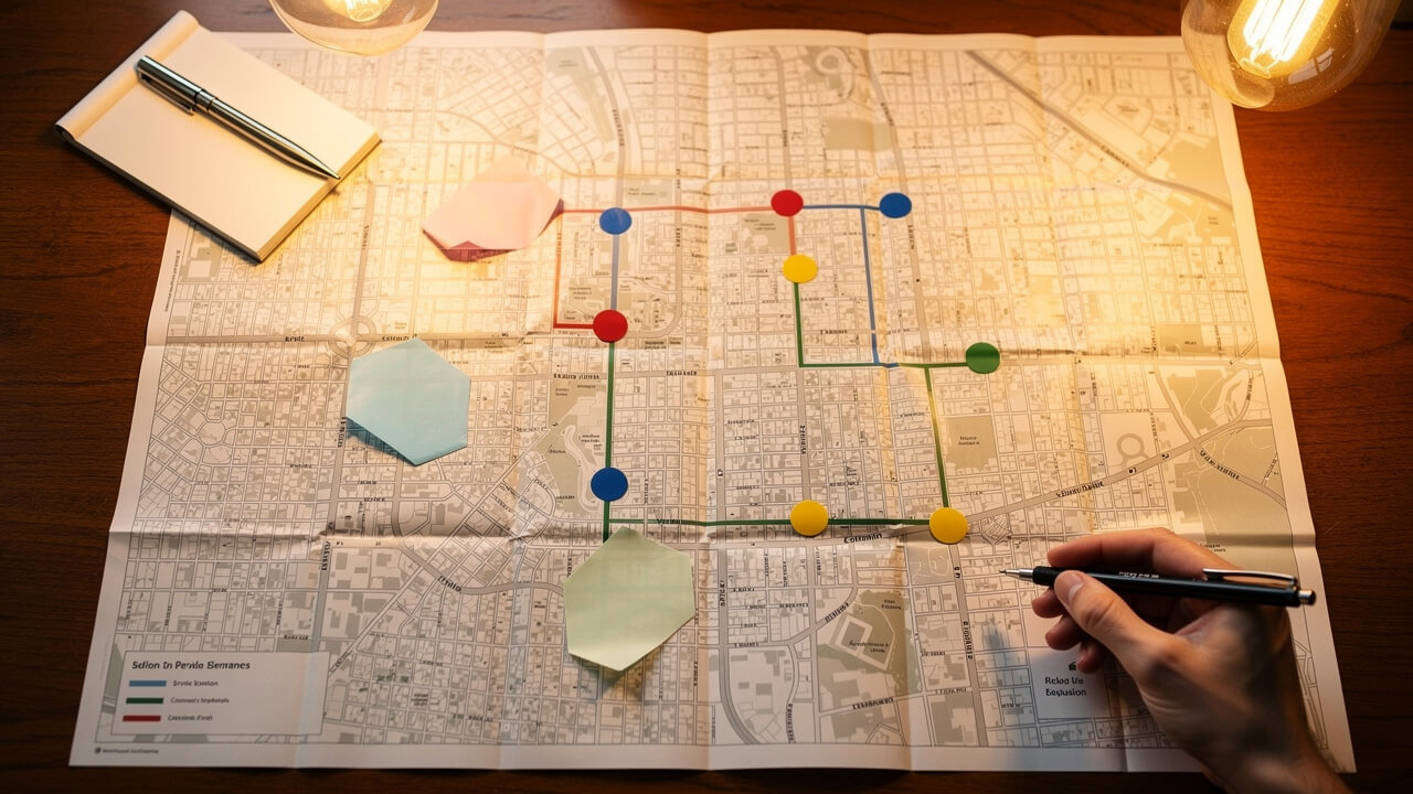 Mapping service areas and exclusion zones for geo-targeted ads