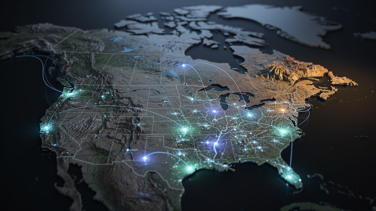 CDN server network coverage across Canada illustrated