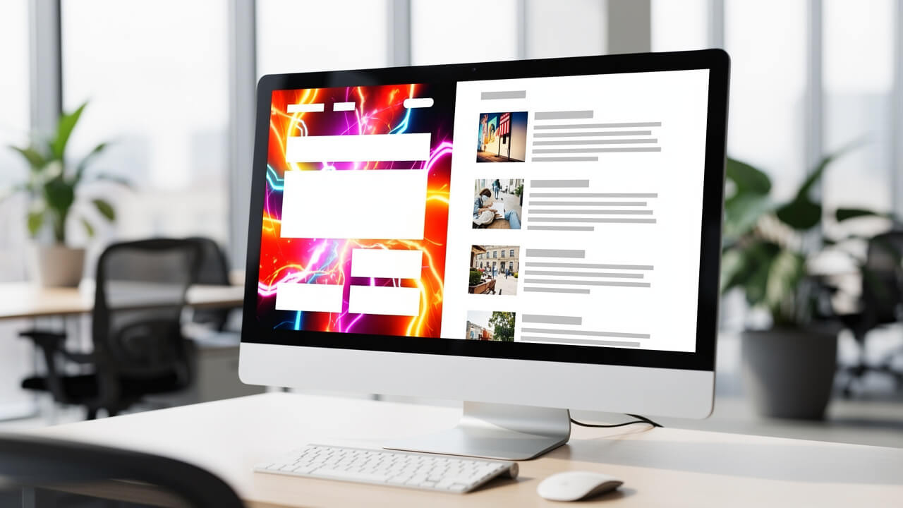 Display ad versus native advertising format comparison on screen