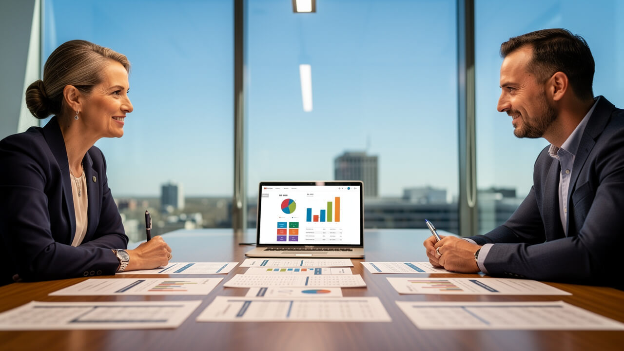 Business owner consulting with a digital marketing partner in Canada