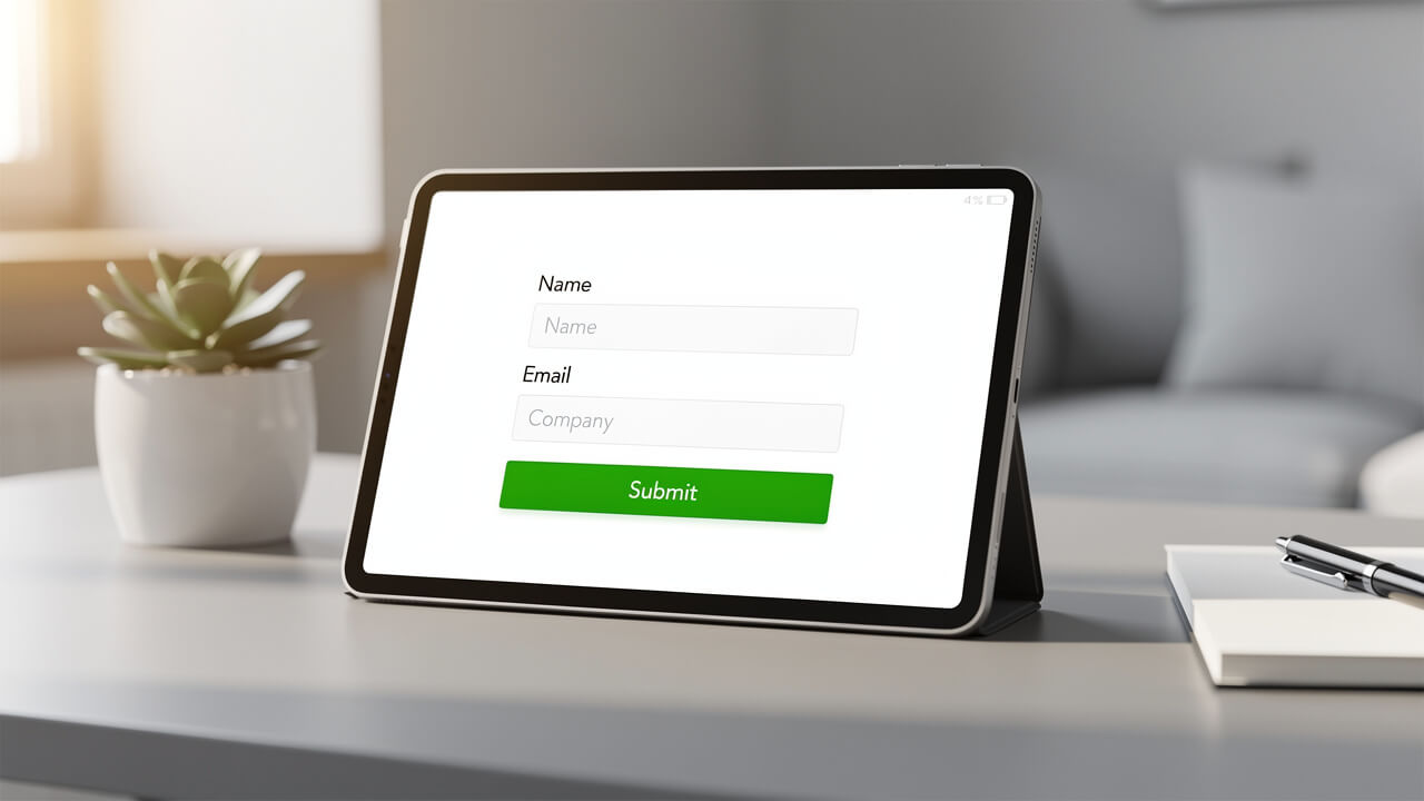 Simplified lead form on website for improved conversion rate