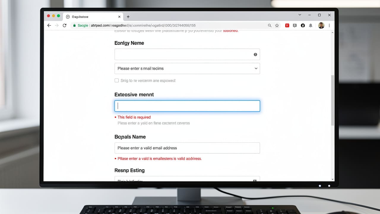 Accessible web form with proper labels and error messaging