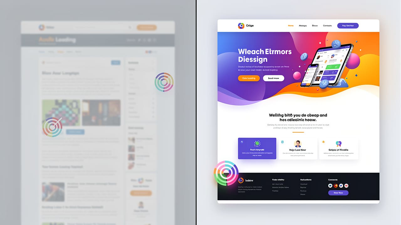 Before and after comparison of website redesign transformation
