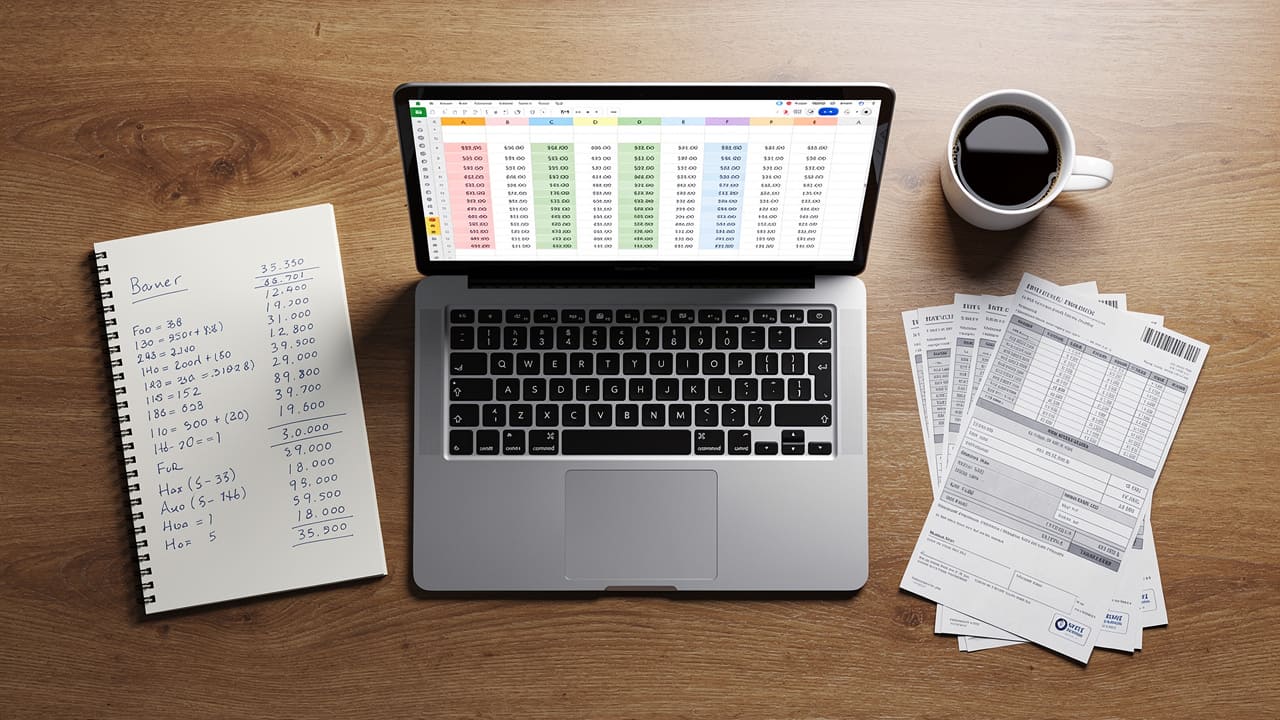 Desk with financial records used for CLV data