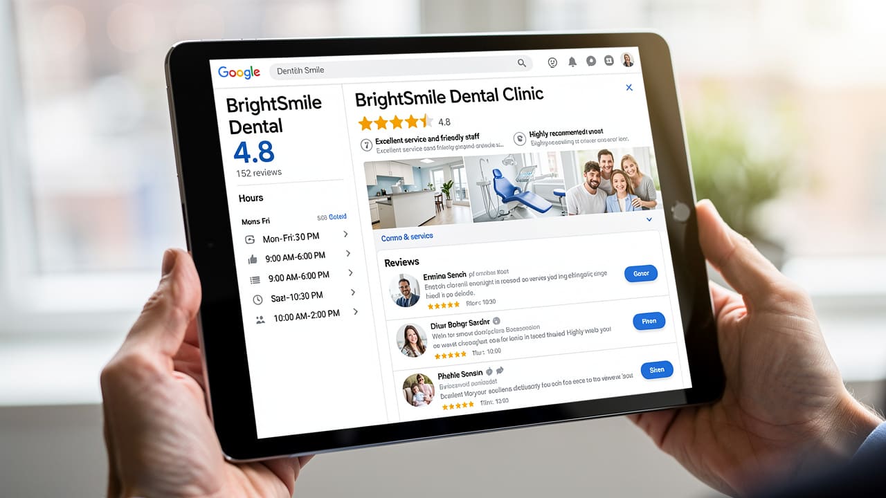 Google Business Profile with customer reviews and ratings displayed