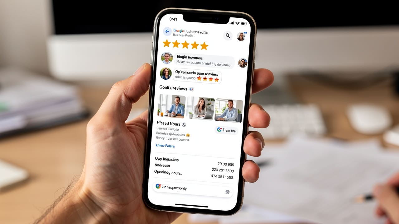 Optimized Google Business Profile displayed on mobile device