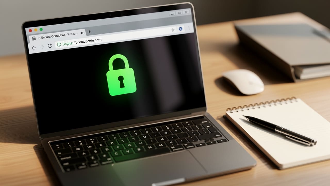 Browser showing padlock icon for secure HTTPS connection