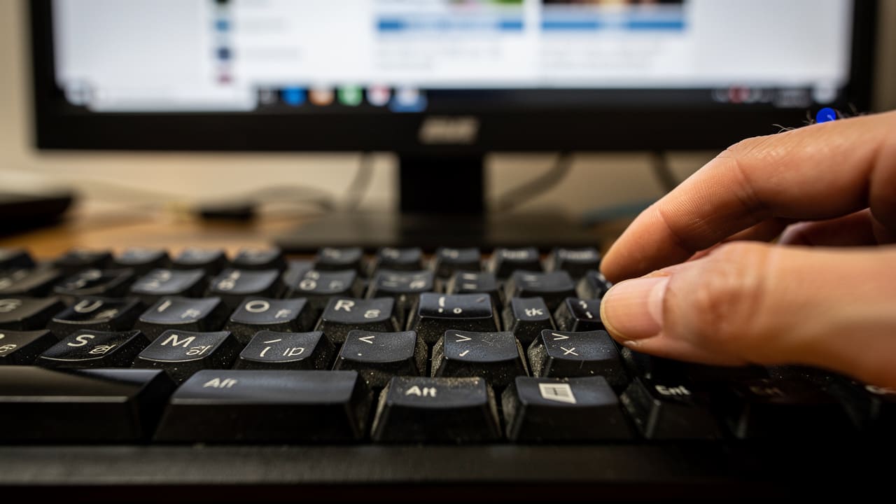 Close-up of keyboard navigation for accessibility testing