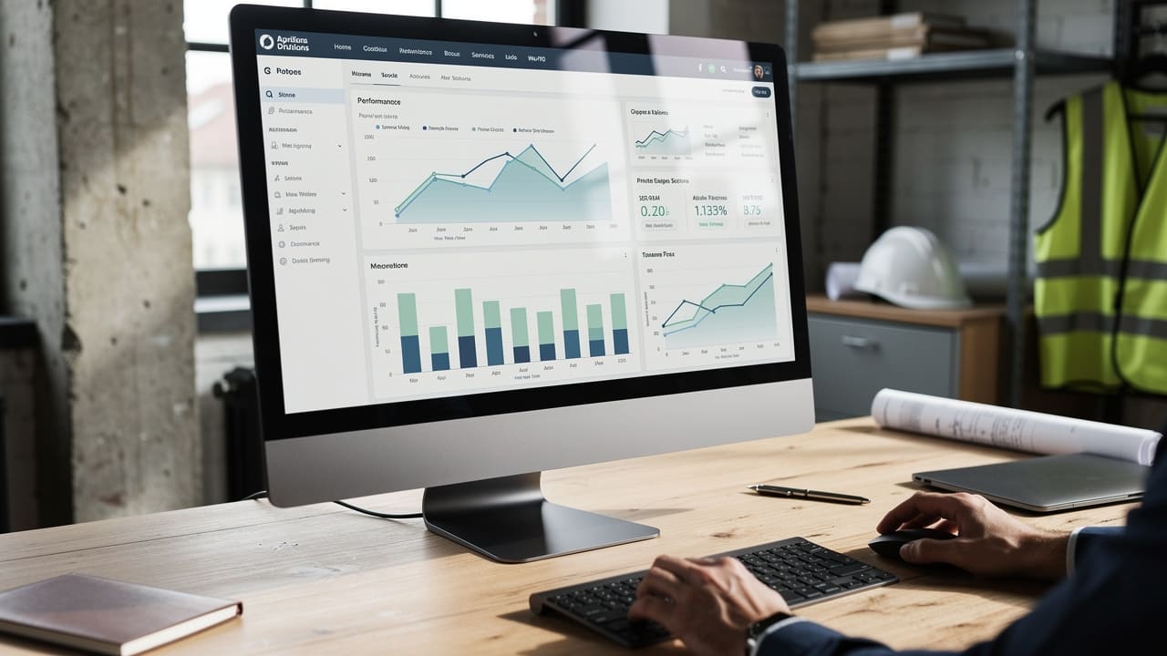 Digital marketing performance dashboard showing tracked metrics and conversion data
