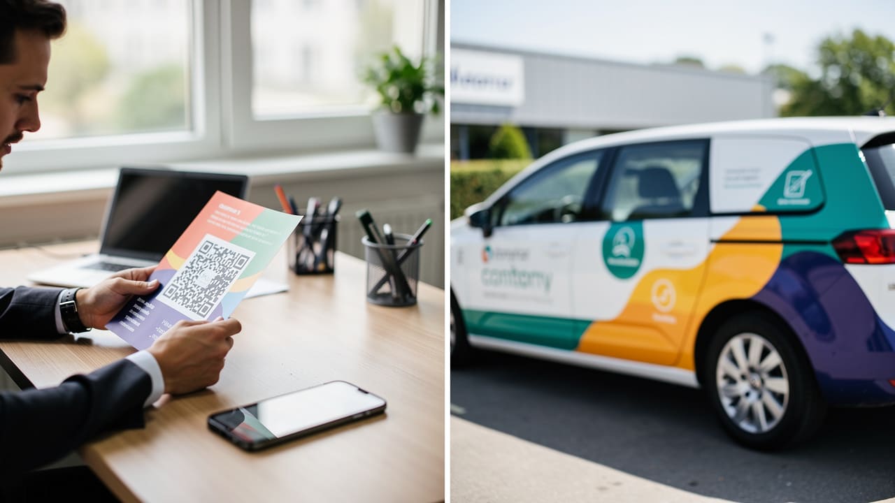 Offline marketing materials connecting to trackable digital destinations