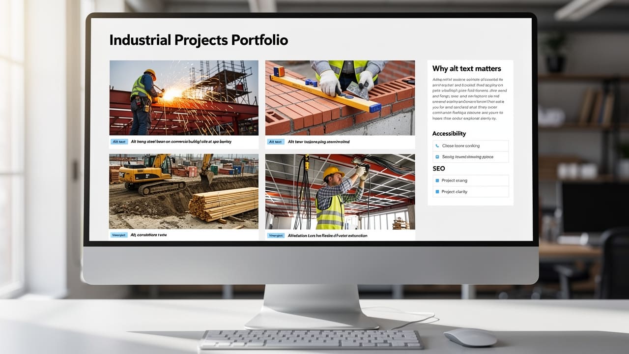 Website portfolio gallery with accessible image descriptions
