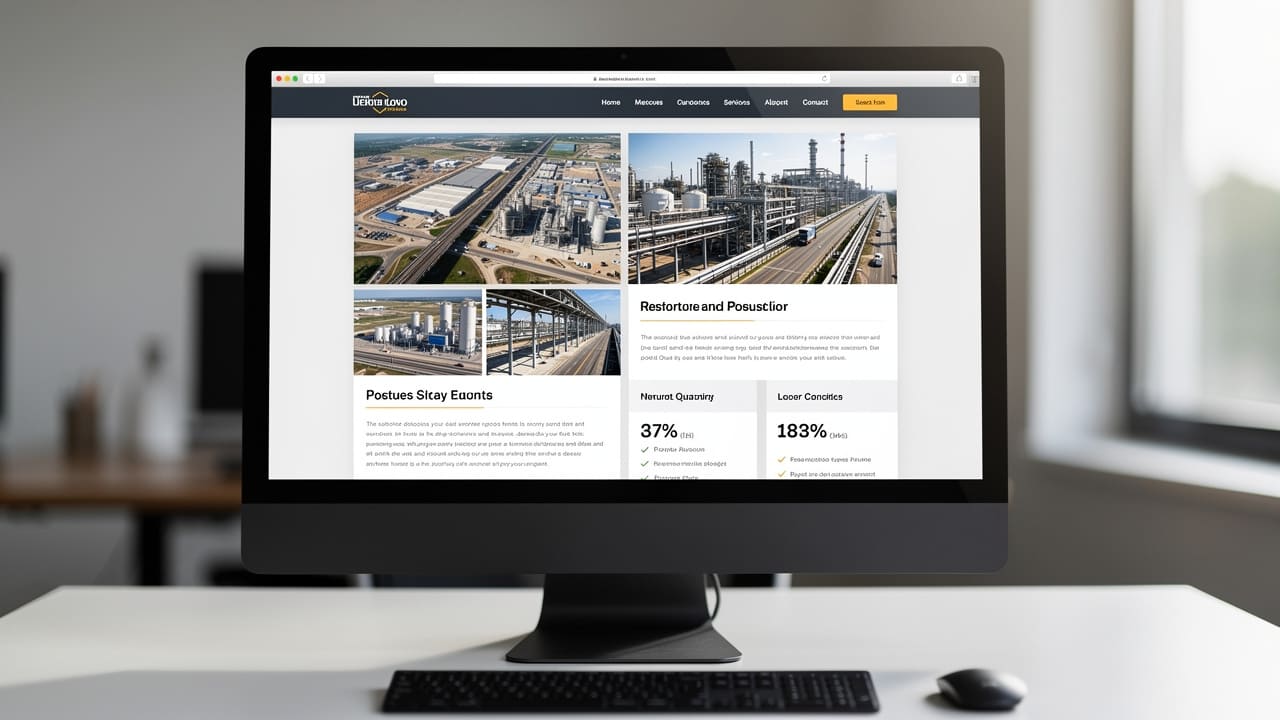 Construction company portfolio displaying project photography