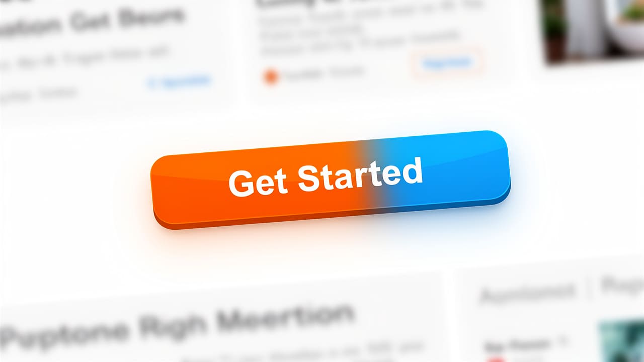 Bright call-to-action button with contrasting colour and white space