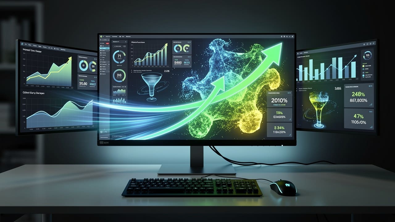 Real-time advertising data optimization displayed on digital screens
