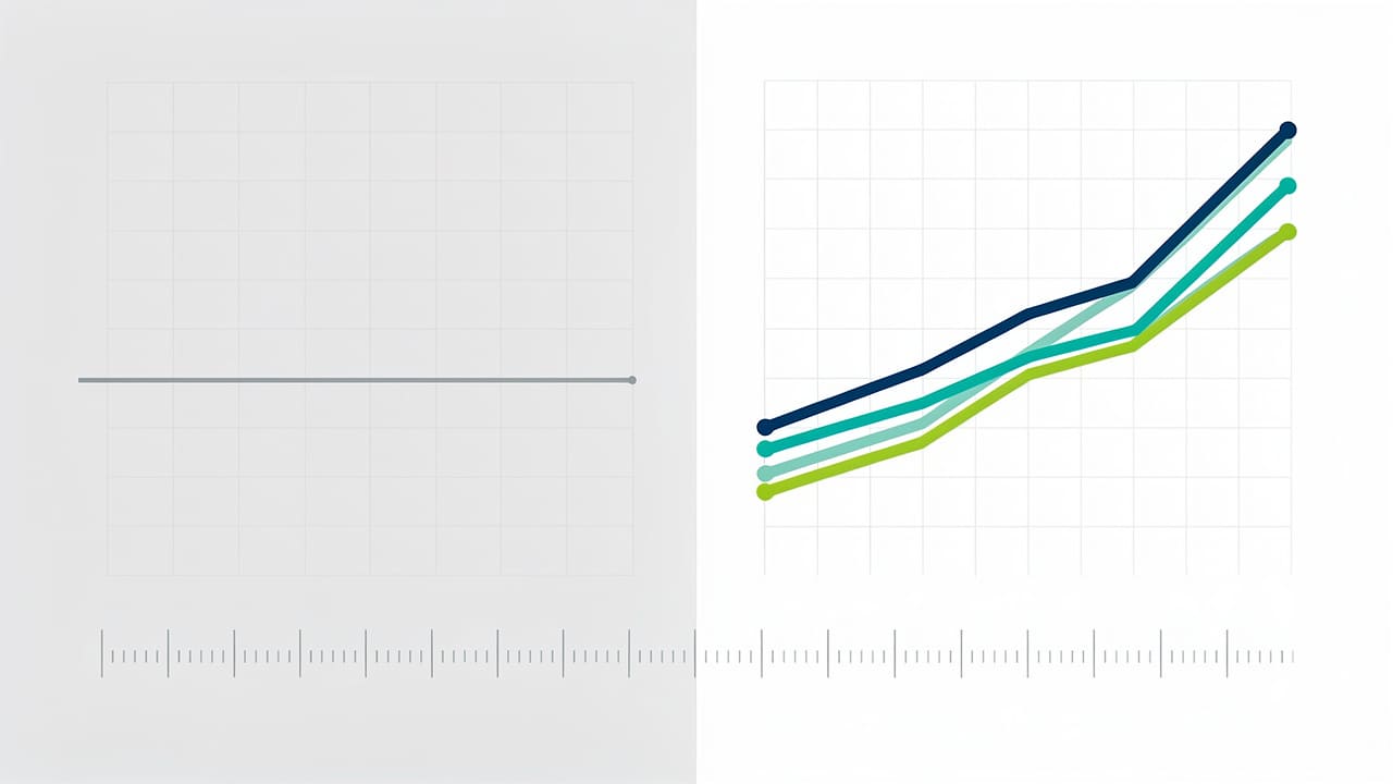 Growth graph showing upward trend over time for SEO results