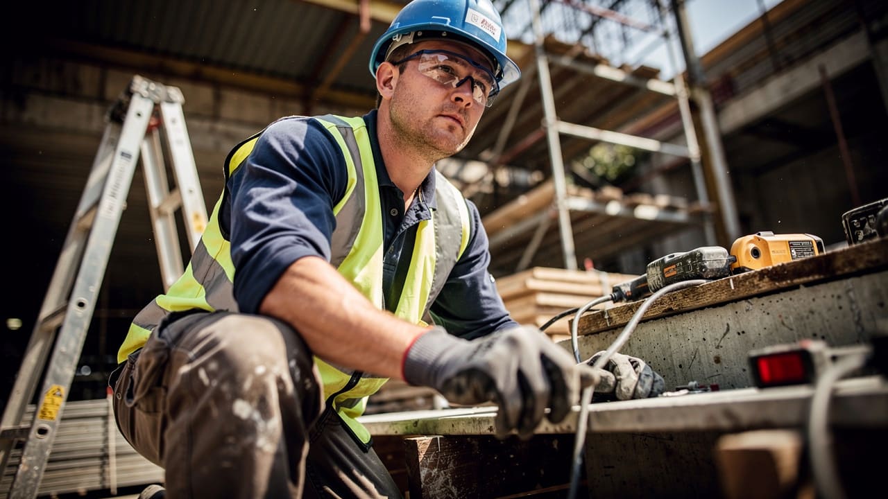 Experienced tradesperson working competently on active job site