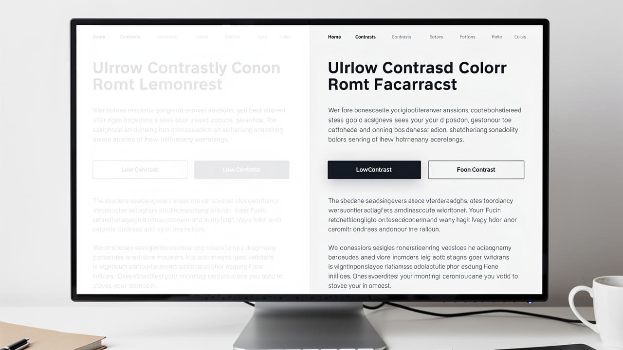 Colour contrast comparison for website accessibility standards