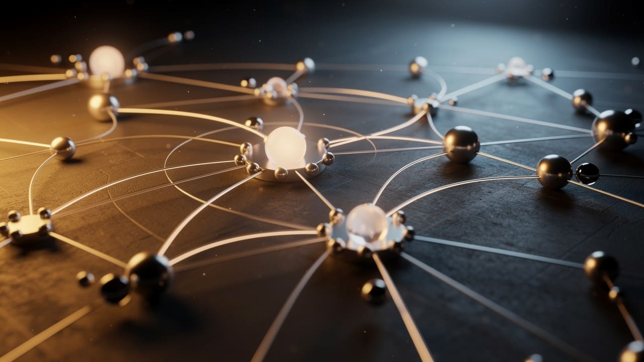 Digital network showing interconnected links and trust relationships