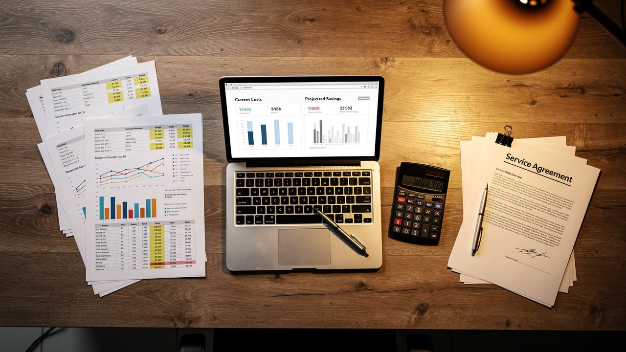 Financial analysis comparing fractional versus full-time marketing costs