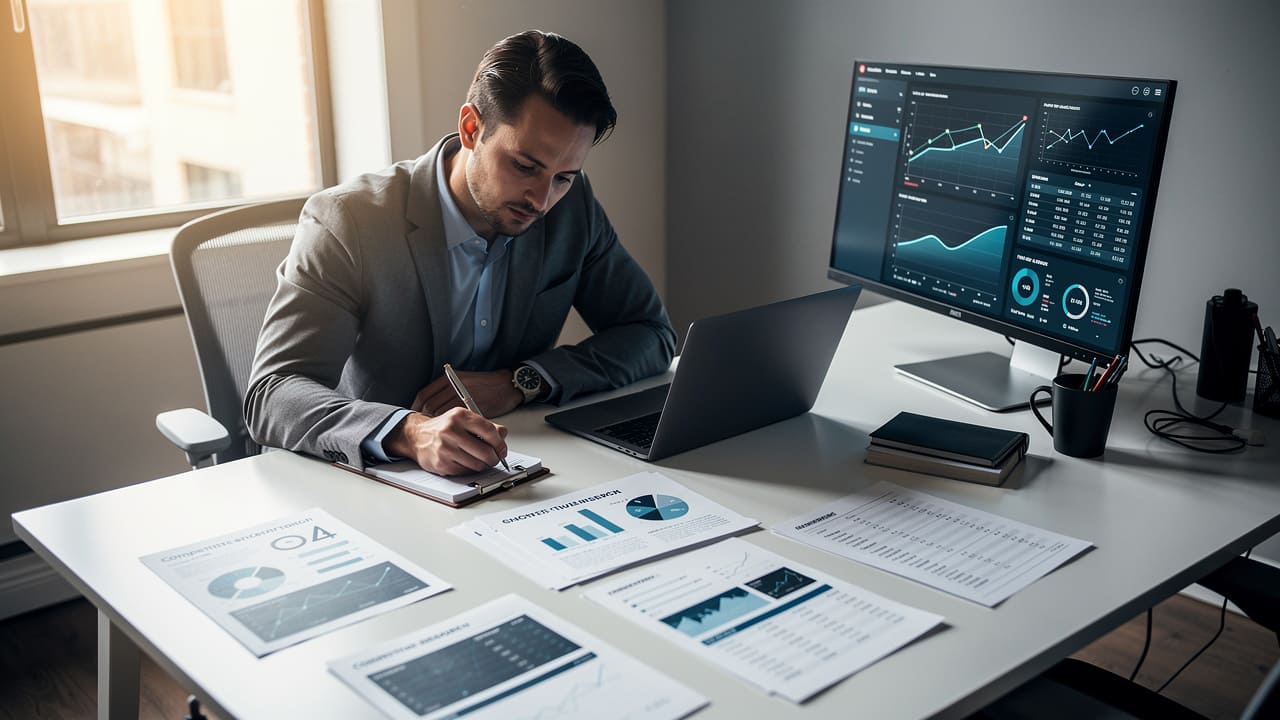 Marketing professional developing comprehensive strategic plan