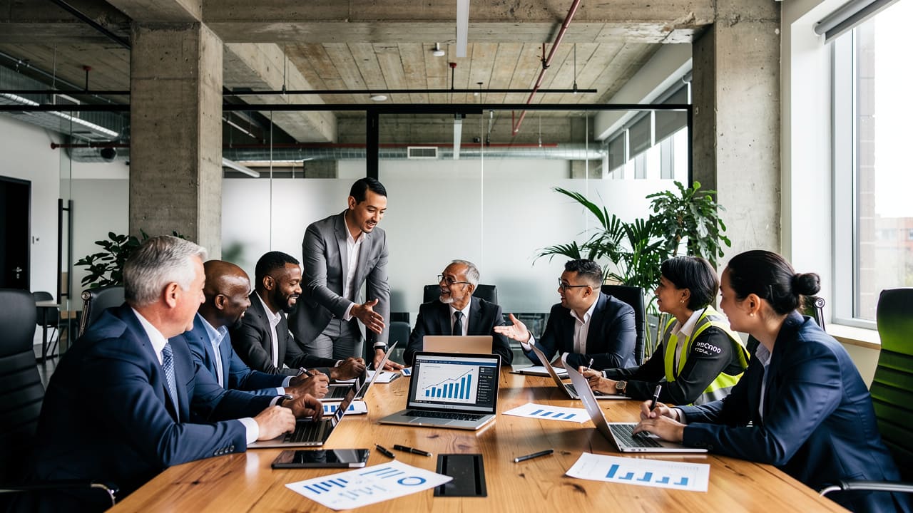 Mid-market business leaders planning growth strategy with marketing partner