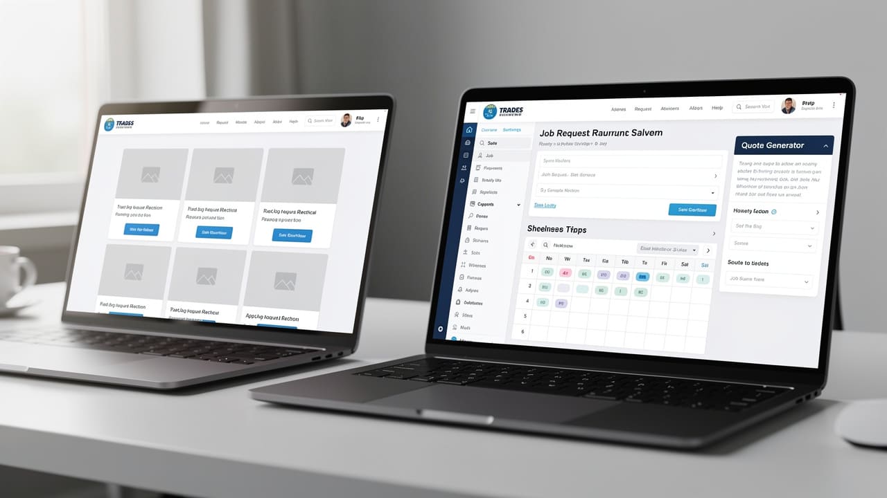 Comparison of template-based versus custom-built website layouts