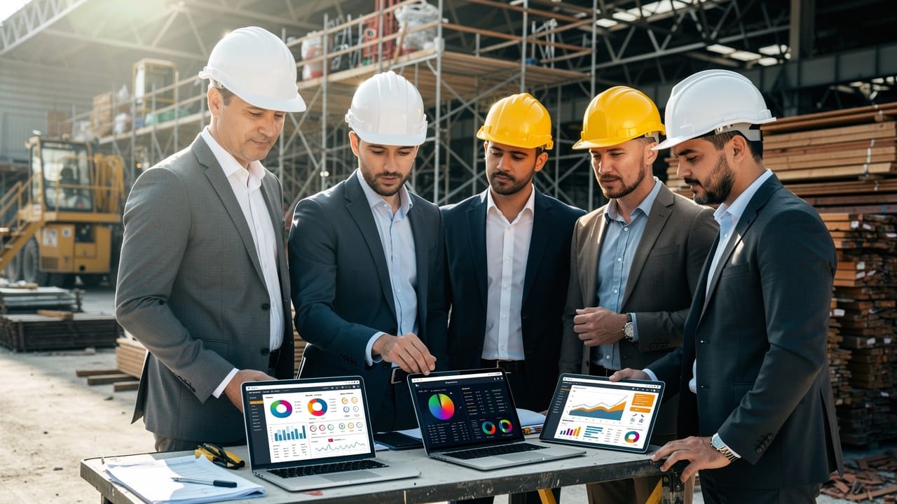Trades and construction leaders reviewing digital marketing strategy