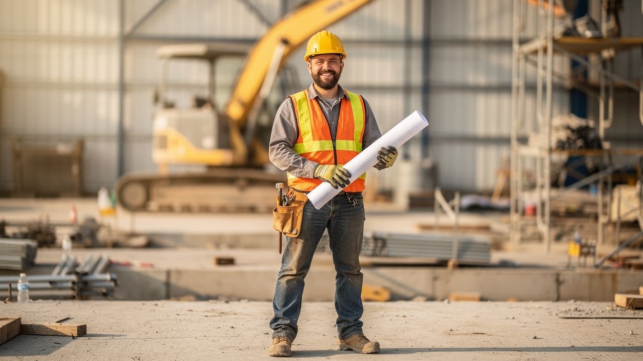 Service professional demonstrating expertise at completed work site